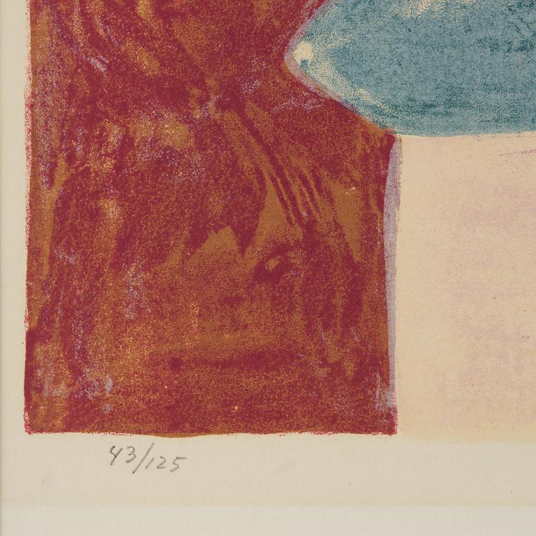 Serge Poliakoff, "Composition rouge, carmin et jaune".