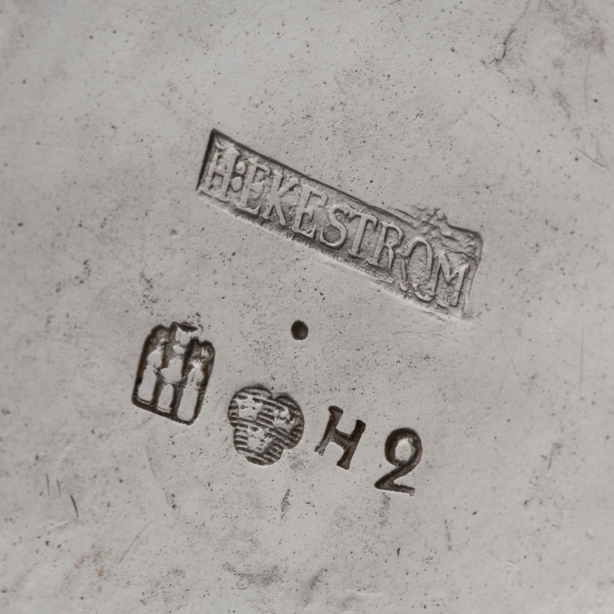 KAFFEKANNA, troligen Hans Ekeström d.y. Helsingborg 1790, silver ca 570 g.
