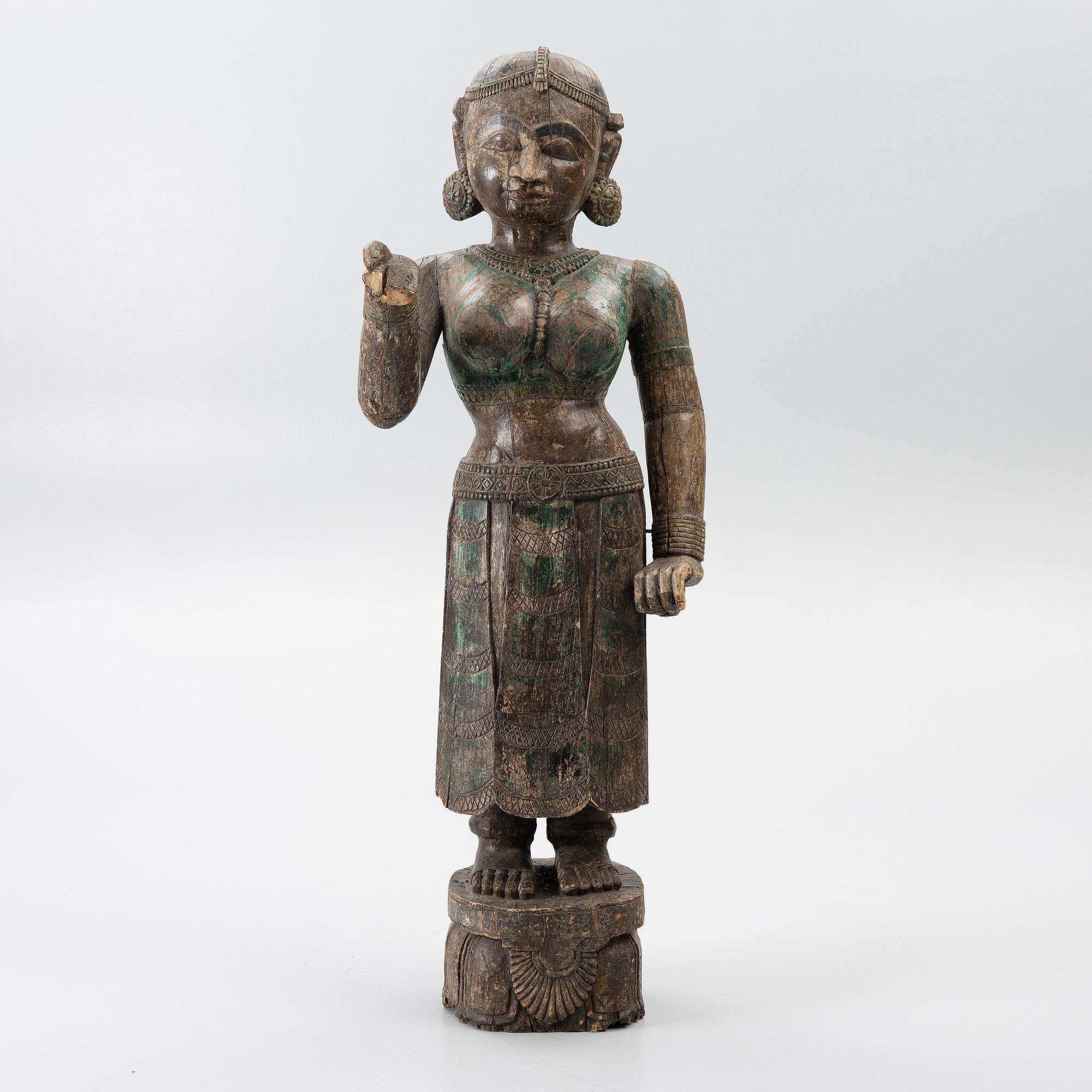 A 20th century wooden sculpture, Cambodia.