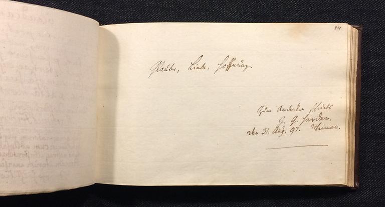 STAMBOK, för Lars Peter Wåhlin (1772-1834), förd från 1797, bidrag av Schiller, Herder, Fichte, Anna Maria Lenngren mfl.