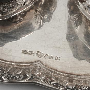 PARTI SILVER, 4 delar, 1900-tal. Vikt 950 g.