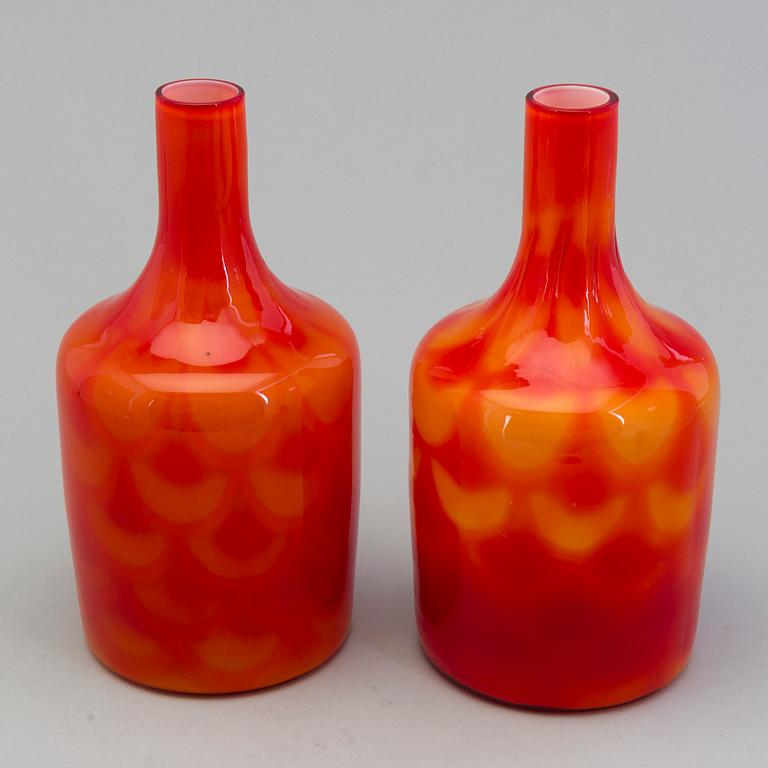 VASER, ett par, glas, Elme Glasbruk, 1960-tal.