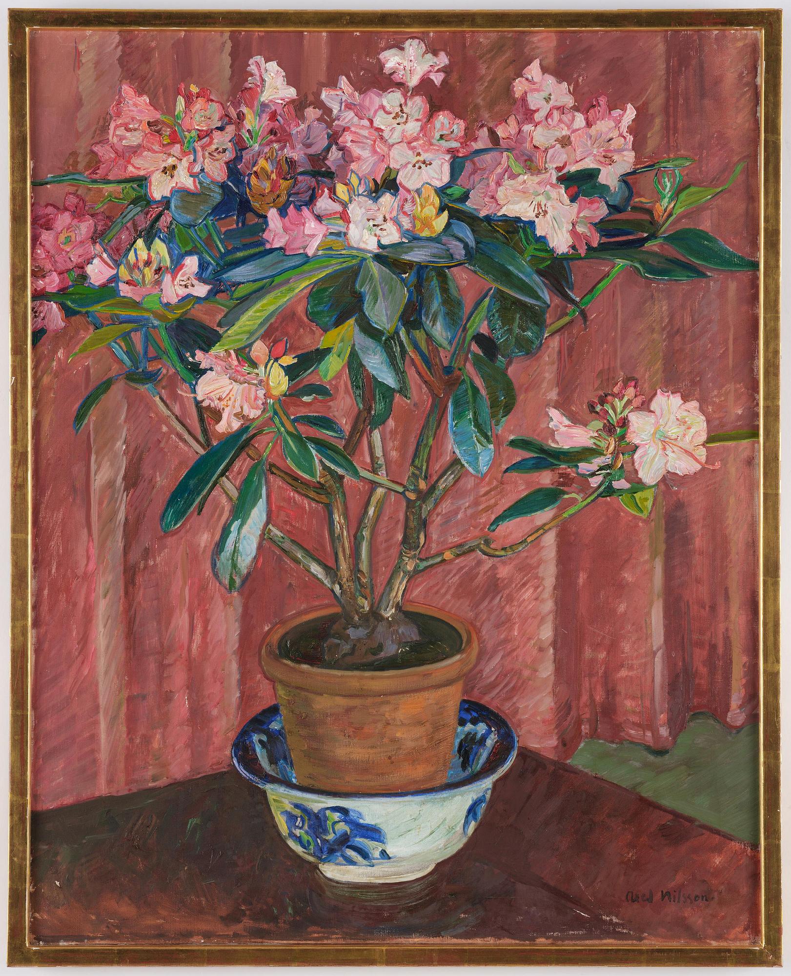 Axel Nilsson, "Rhododendron i blå skål".