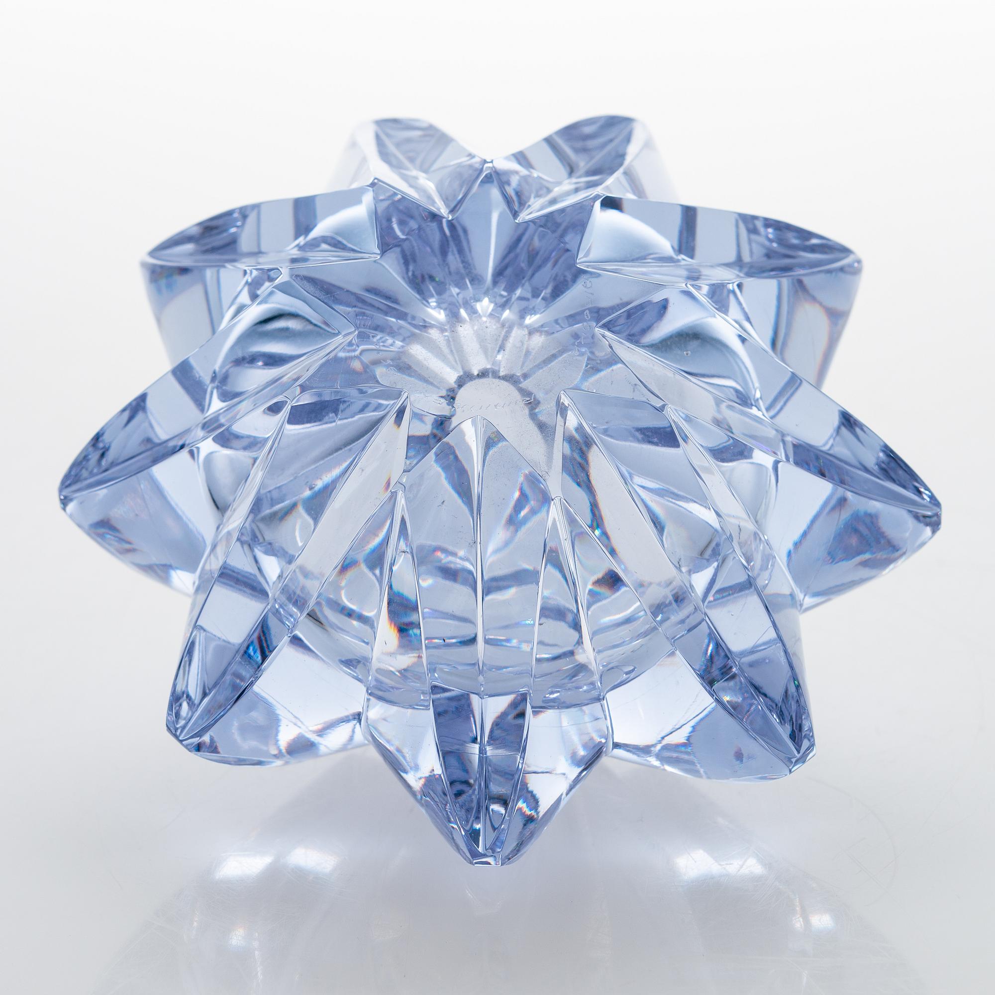 A TÄHTI (Star) GLASS VASE, signed Aimo Okkolin Riihimäen Lasi Oy.