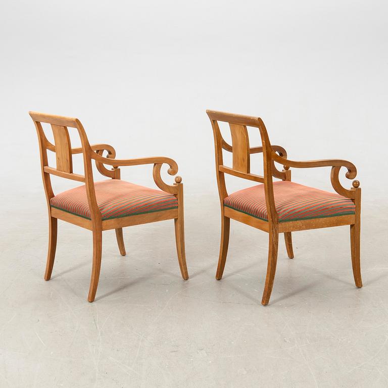 Armchairs, a pair, Karl Johan style, first half of the 20th century.