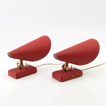 Wall lamps, 1 pair EWÅ. Mid-20th century.