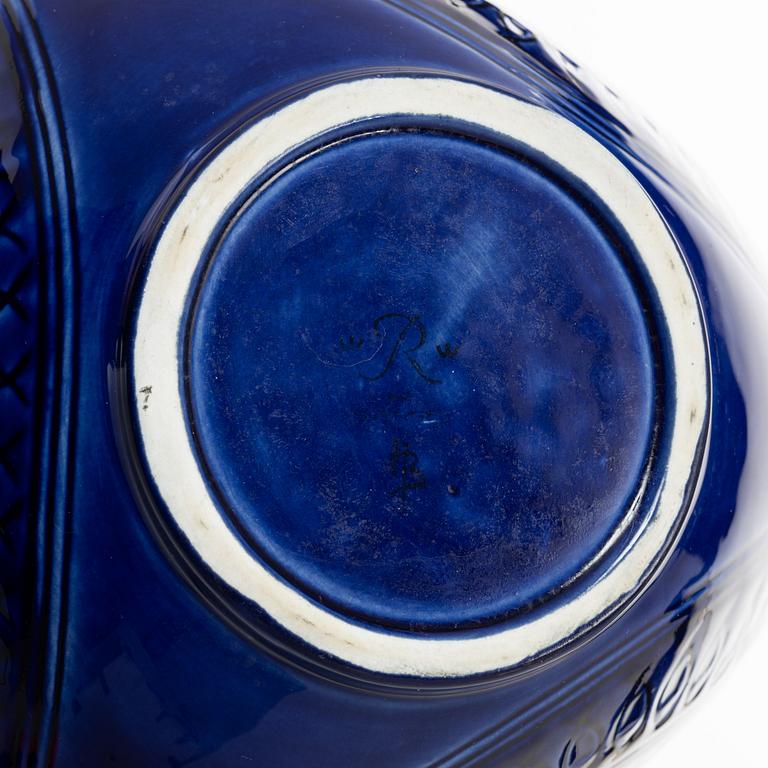 Hertha Bengtson, a stoneware bowl and twelve plates, Rörstrand, Sweden.