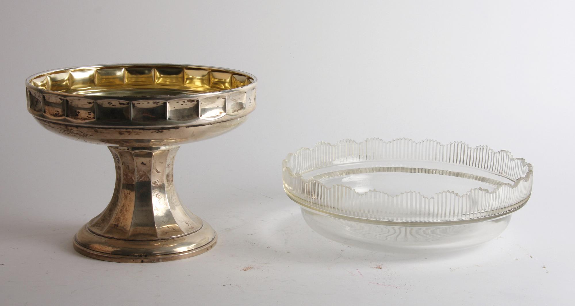 UPPSATSKÅL, silver och glas, K.Andersson.