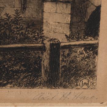 AXEL HERMAN HÄGG, etching, 1880, signed.