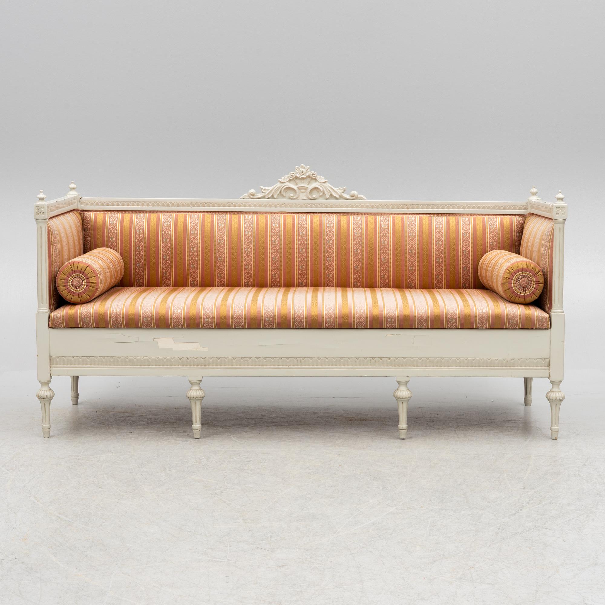 A Gustavian style sofa, 19th century.