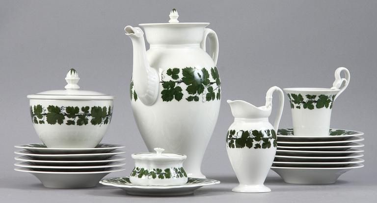 KAFFESERVIS, 27 delar, porslin, Meissen.