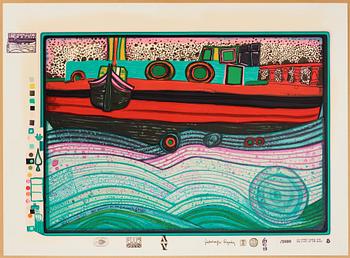 Friedensreich Hundertwasser, "Look at it on a rainy day (The Regentag portfolio)".