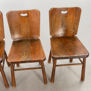 A five pcs pine 1950s dining set.