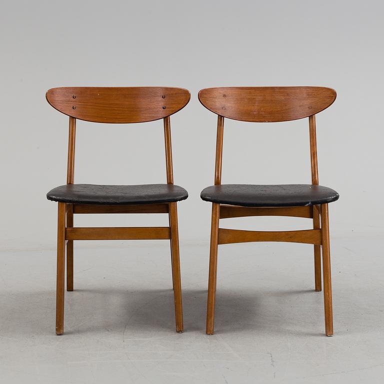 A set of six (4+2) chairs, Faldseld and Farstrup, Denmark.