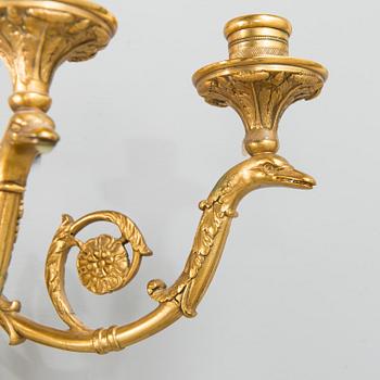 VÄGGAPPLIQUER, ett par, 1800-tal.