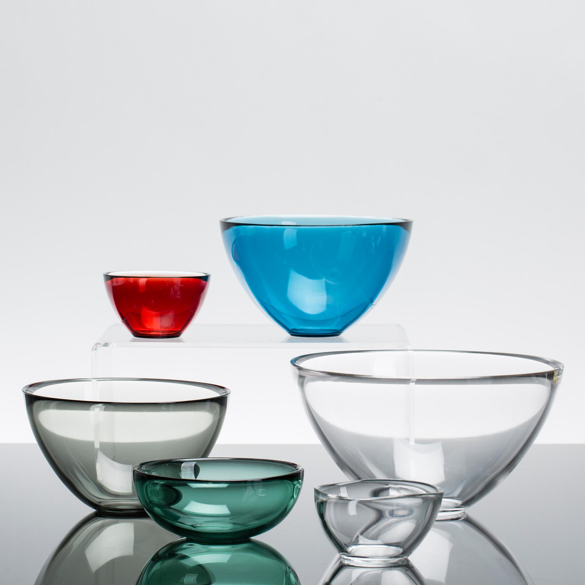 SKÅLAR, ca 16 st, glas "Fuga", Orrefors.