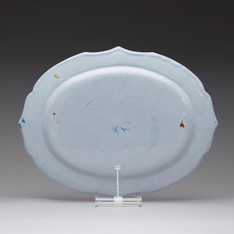 A Swedish Rörstrand faience charger, 1750-60.