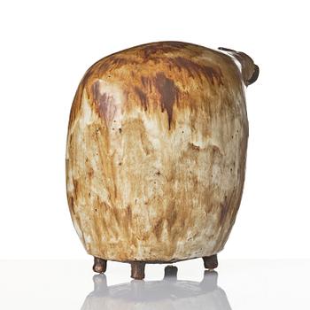Åke Holm, skulptur, stengods, bagge, Höganäs 1950-tal.
