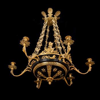 An Empire 19th century six-light hanging-lamp.