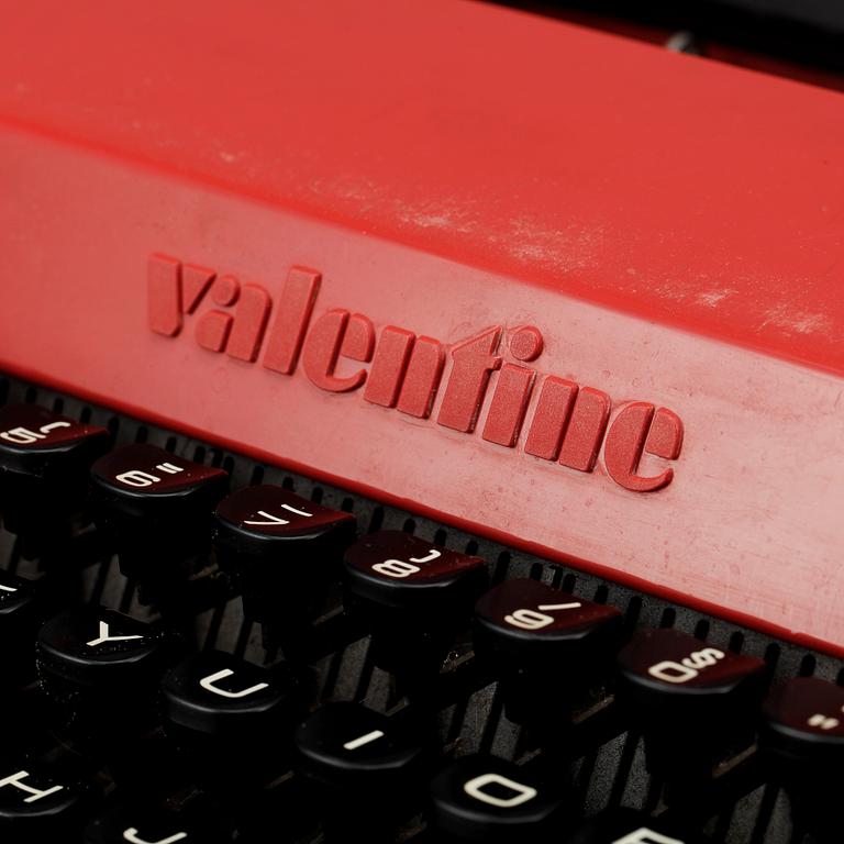 SKRIVMASKIN, "Valentine", Perry King samt Ettore Sottsass, Olivetti, 1900-tal.