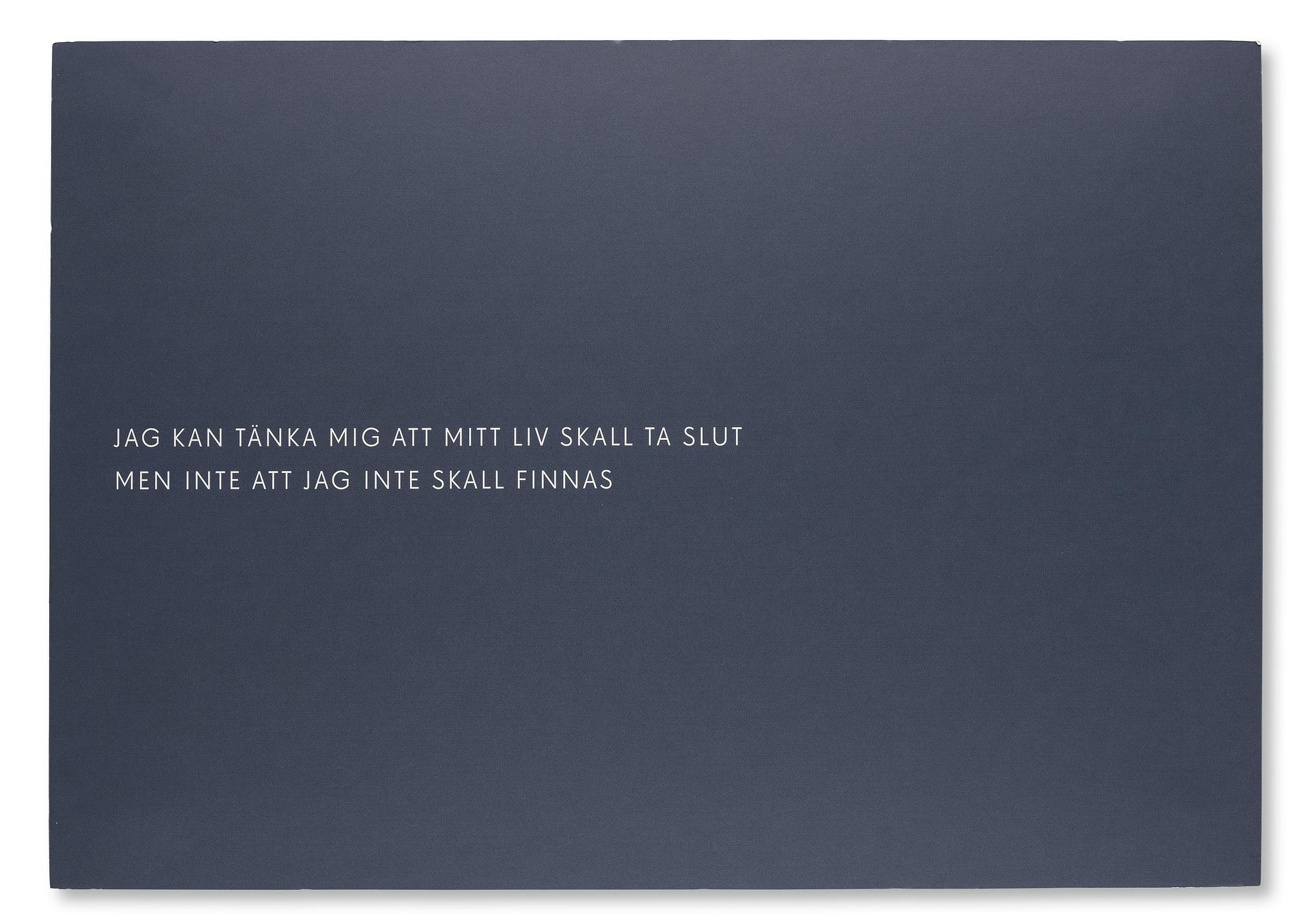 Affisch, Lars Norén, "Fragment", formgiven av Nina Ulmaja, för Stockholm Literature, Moderna Museet, 2013.