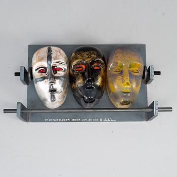 BERTIL VALLIEN, a glass and steel sculpture, Kosta Boda Limited Edition 100.