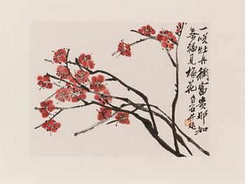 Qi Baishi, after, kokoelma puupiirroksia, Rong Baozhai, päivätty 1953.