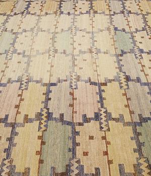 Märta Måås-Fjetterström, A DRAPE, "Skaftbladen", wool inlay on linen, ca 226 x 150,5 cm, signed AB MMF.