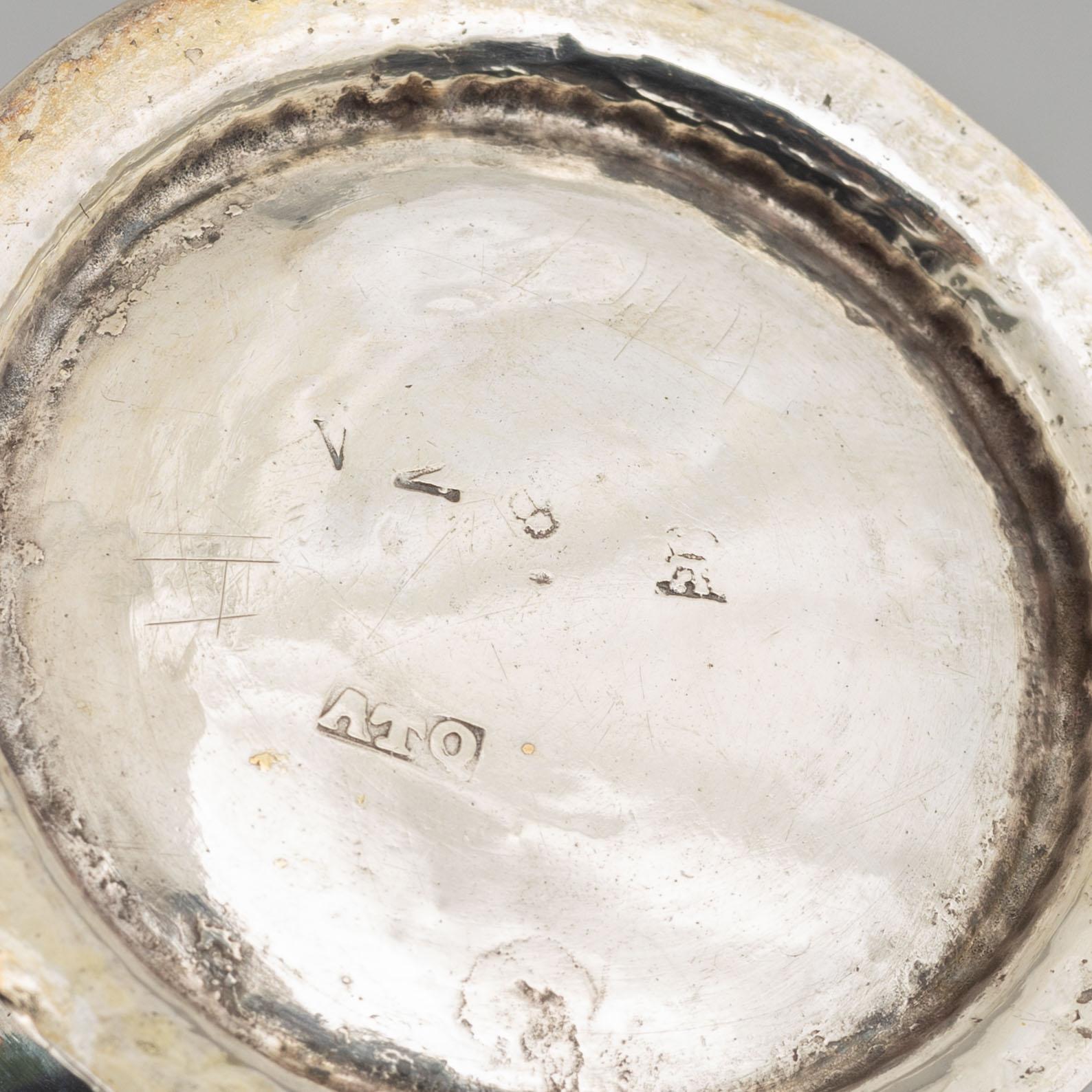 Two silver beakers and a silver creamer, 19th century, Finland.