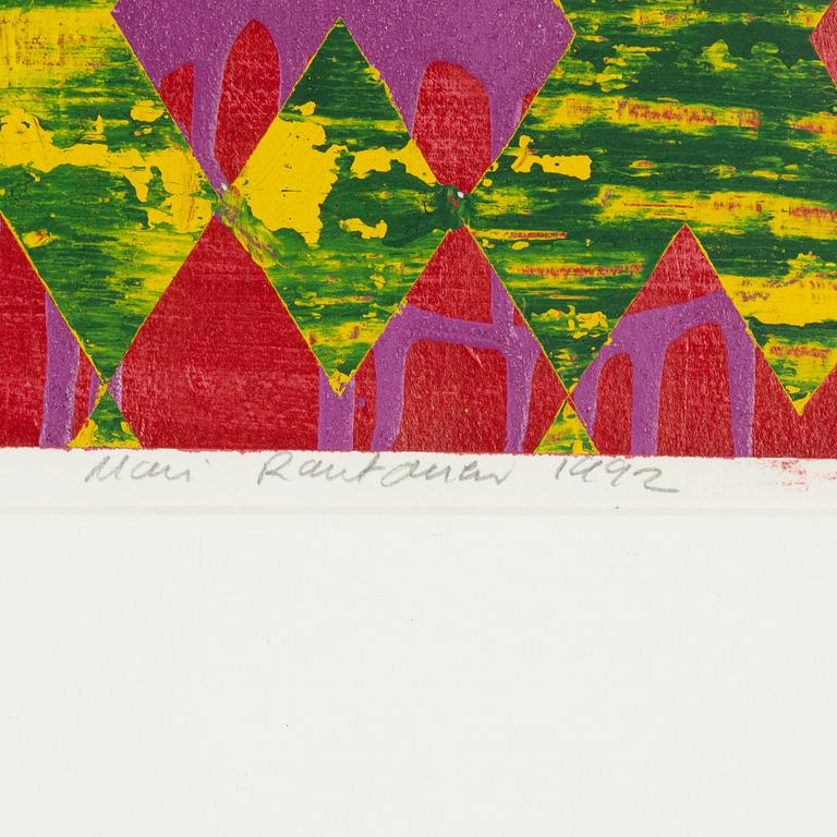 Mari Rantanen, monotypi, signed and dated 1992.