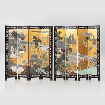 A pair of folding screens, China, second half of the 20th century.