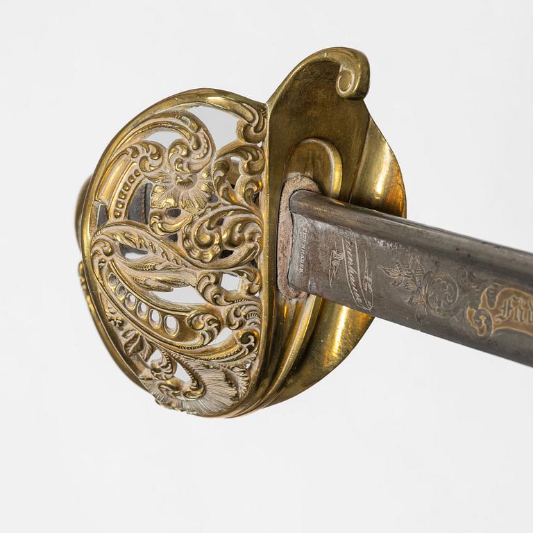 Sabel, svensk, m/1859 för officer, med balja.
