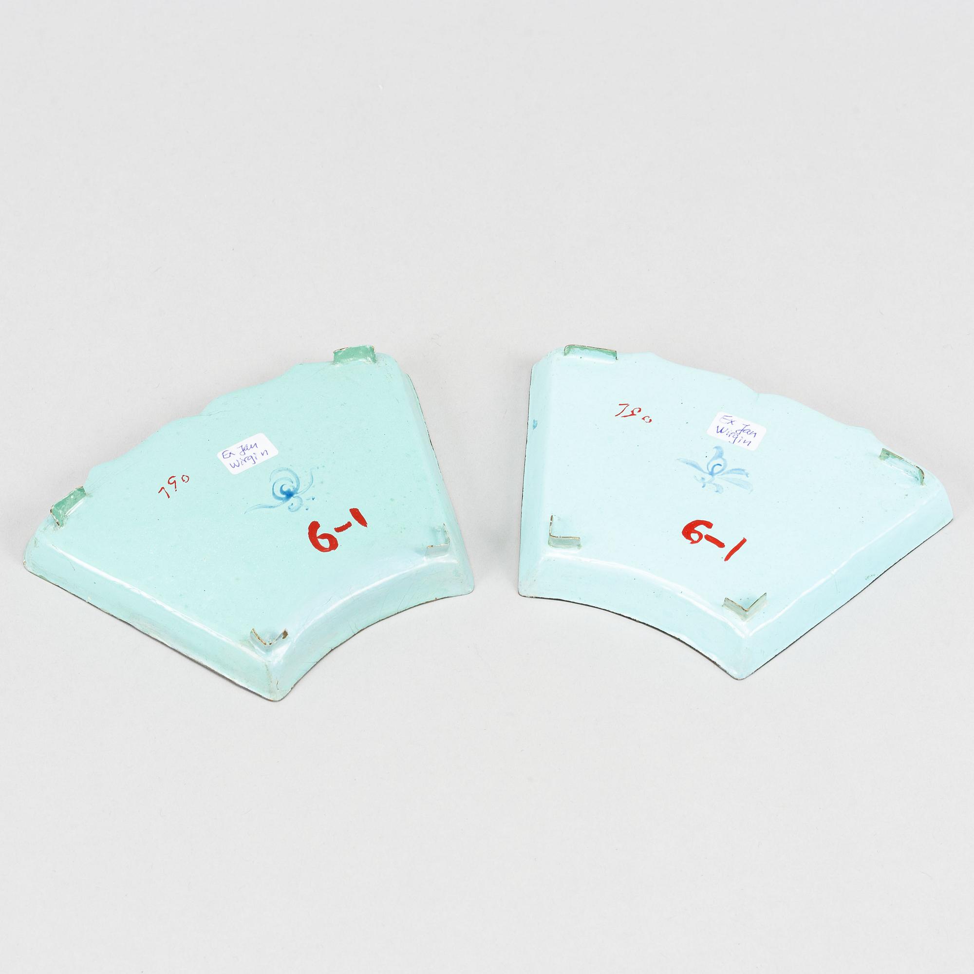 Two enamelled dishes for cabaret and a box with cover, Qing dynasty, 18th/19th century.
