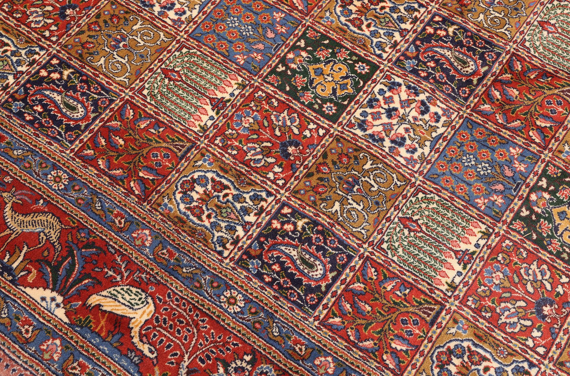 A Moud part silk carpet, 354 x 252 cm.