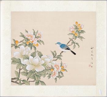 OKÄND KONSTNÄR, sidenmålningar, 10 st, Kina, sent 1900-tal.