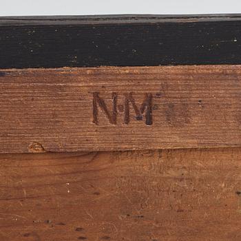 SPEGELLAMPETTER, för ett ljus, ett par snarlika, av Nils Meunier (mästare i Stockholm 1754-1797).