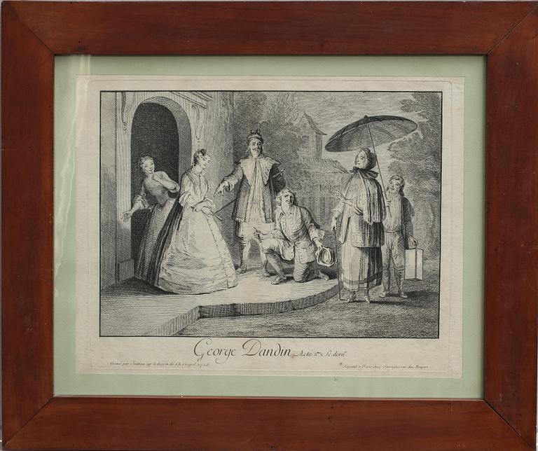 KOPPARSTICK, efter Charles Antoine Coypel, 1726.