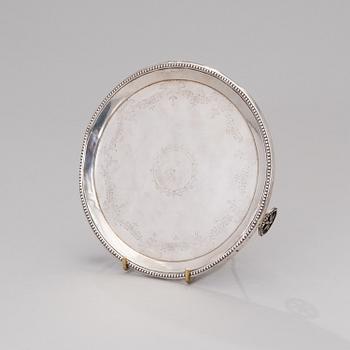 A SMALL SILVER TRAY, unmarked, South America 19th century.