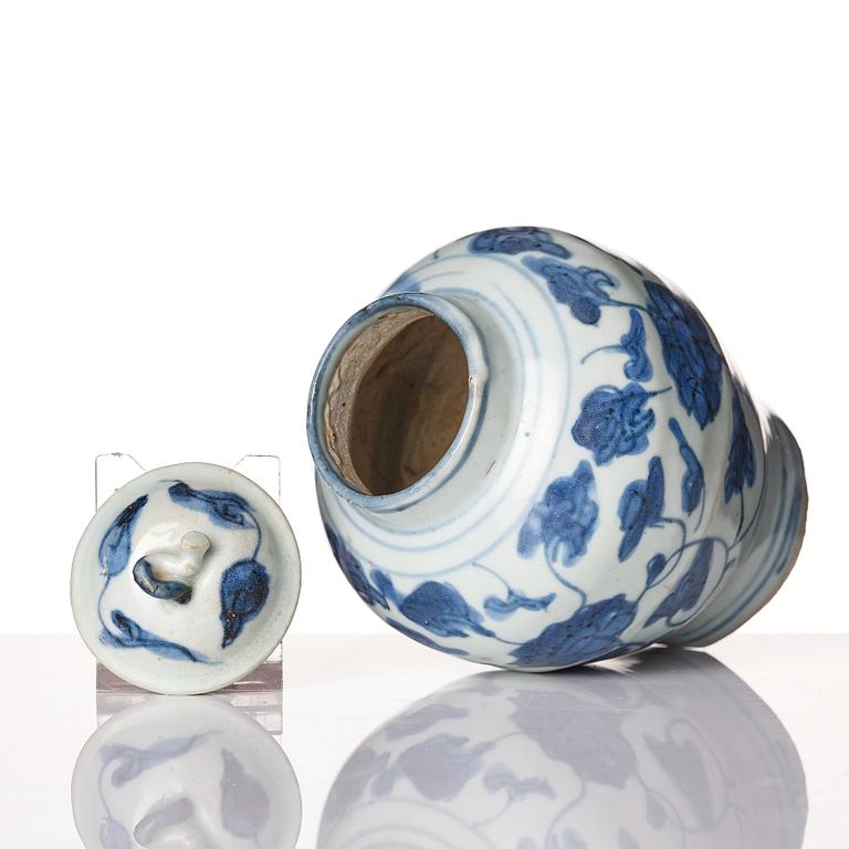 A blue and white jar, Ming dynasty (1368-1644).