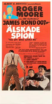 Filmaffisch James Bond "Älskade spion (The spy who loved me)" Narva-tryckeriet Stockholm 1977.