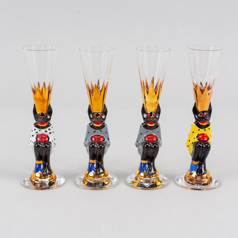 Gunnar Cyrén, 18 'devil glasses' for the Nobel glass service, Orrefors.