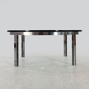 A glass and metal coffee table later part of the 20th century.