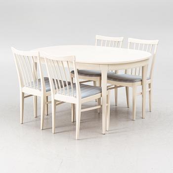 Carl Malmsten, a 5 pieces dining group, "Herrgården", Bodafors, second half of the 20th century.