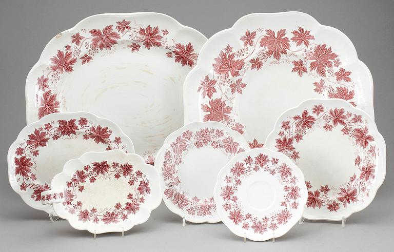 MATSERVIS, 40 delar. Flintgods. "Vinranka" Arthur Percy, Gefle.