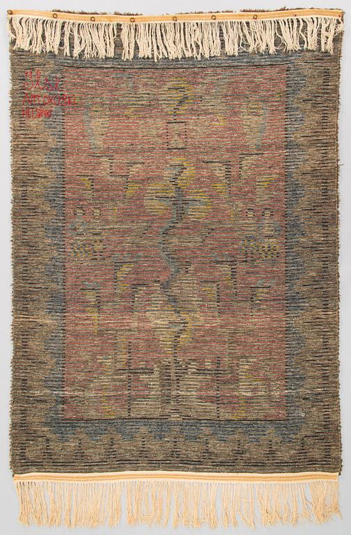 Ester Ax, a Finnish long pile rug, model for Neovius. Circa 177x125 cm.