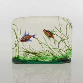 An "Aquarium" glass sculpture, probably by Riccardo Liciata for Murano.