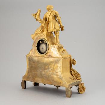 A French gilt bronze mantel clock, second half of the 19th century.