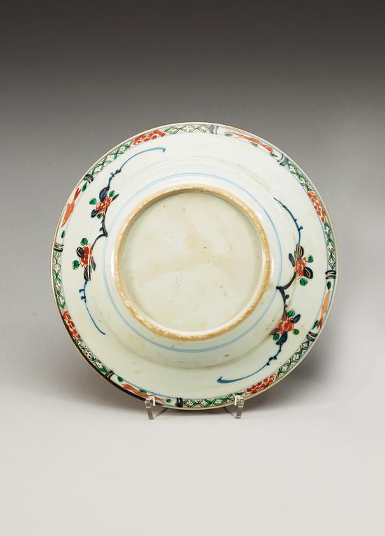 A set of six famille verte soup plates, Qing dynasty, Kangxi (1662-1722).