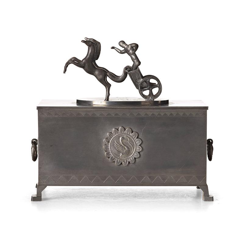 Nils Fougstedt, a pewter box for Firma Svenskt Tenn, model A 810, 1929.