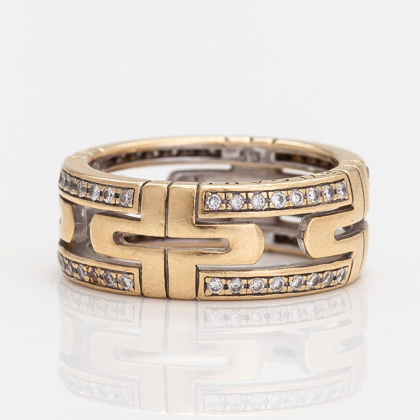 Bulgari, ring, "Parentesi", 18K guld och diamanter ca 0.25 ct totalt.